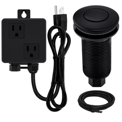 SINKINGDOM Garbage Disposal Air Switch Kit Sink Top with Long Button,Matte Bl...