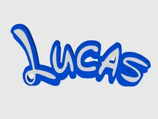 LUCAS PERSONALIZE DISNEY NAME PLATE SIGN CUSTOM DOOR TAG FONT WALL BEDROOM BLUE