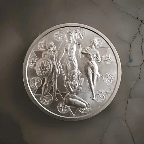 1 oz silver Zodiac Virtues BU .999 Pure + COA Silver Shield Yoga In Capsule