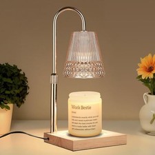 Candle Warmer Lamp, Adjustable Height & Dimmable, Candles with Amber-wood B