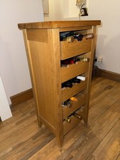 Solid Oak Cabinet Drink Bottle Holder Storage Rack 15 Bottles