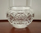 Vintage Waterford Rose Crystal Bowl Criss Cross Cut Glass Ireland Signed 3” Ht