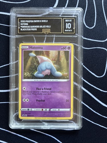 Hatenna (Cosmos Holo) SWSH Black Star SWSH040 Pokemon Card Grade 10