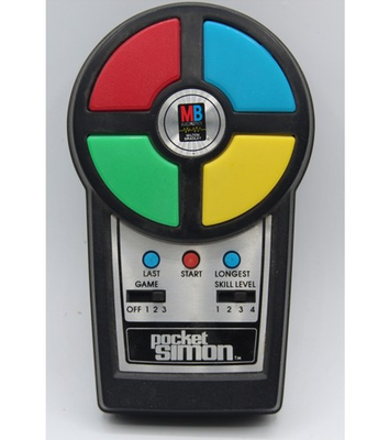 #ad Vintage 1980 Milton Bradley Pocket Simon Electronic handheld Game $55.00