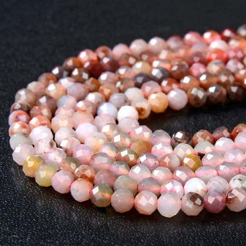 4 mm agata corniola del Mozambico AAA micro sfaccettata rotonda 15,5 pollici (80009383-P29) - Foto 1 di 3