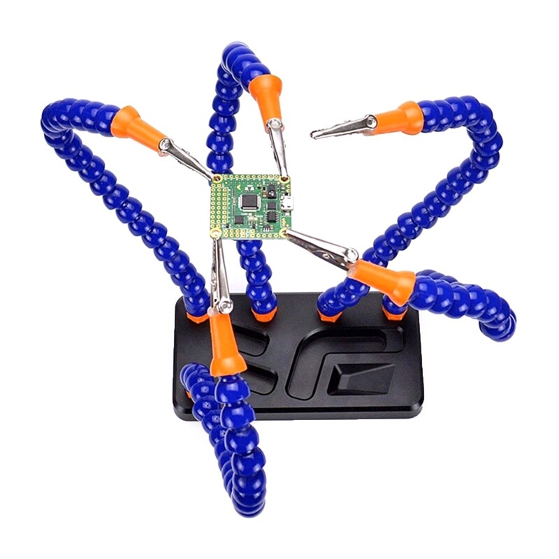 Soldering Aid With 6 Flexible Gooseneck Arms Soldering Station Third Hand For Soldering Crafts Accessories Solder Holder Black