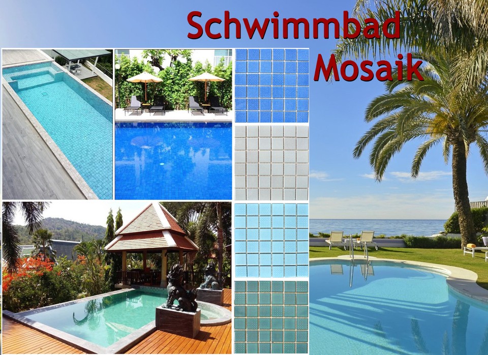 Pool Baldosas Piscina Cerámica Mosaico Exterior Piscina Poolmosaik Marbella