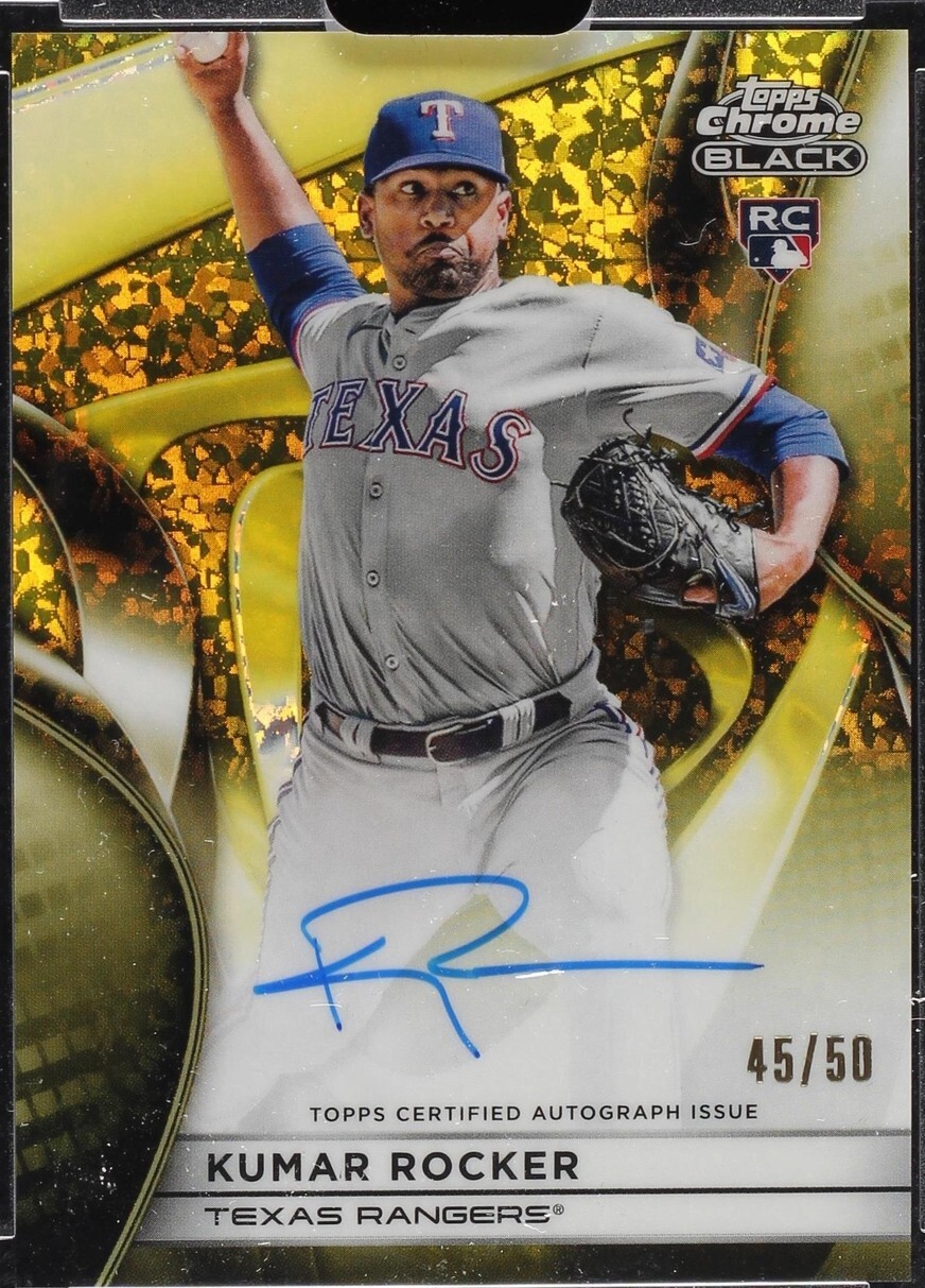 2025 Topps Chrome Black - Autographs Kumar Rocker #CBA-KR Gold Mini ...