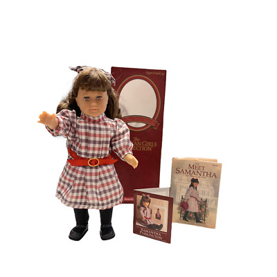 American Girl MINI 6.5  Cloth Body SAMANTHA DOLL In Meet Outfit + BOOK AG BOX