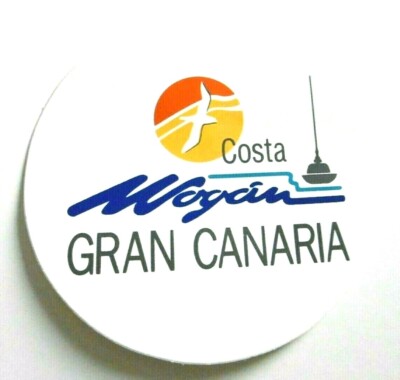 Souvenir-Aufkleber Gran Canaria Costa Mogan Playa Insel Atlantik Spanien 80er 
