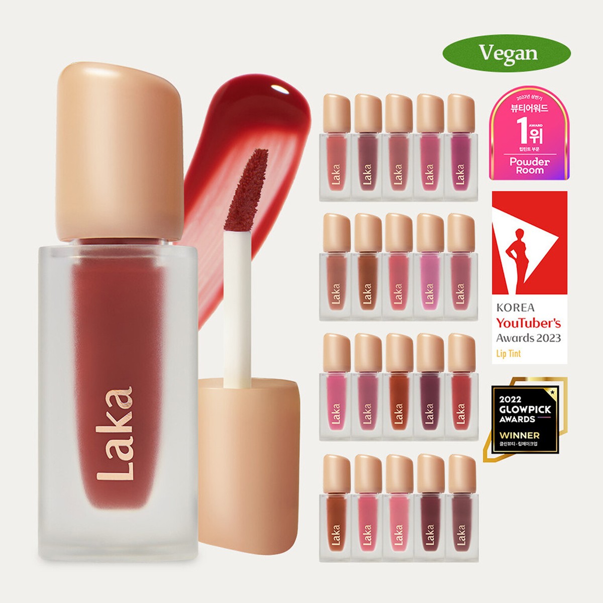LAKA Fruity Glam Tint 4.5g 23 Colors Vegan, Clean Beauty, Glow, K