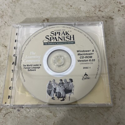 Learning Company Learn To Speak Spanish Software CD Windows 2 Discs