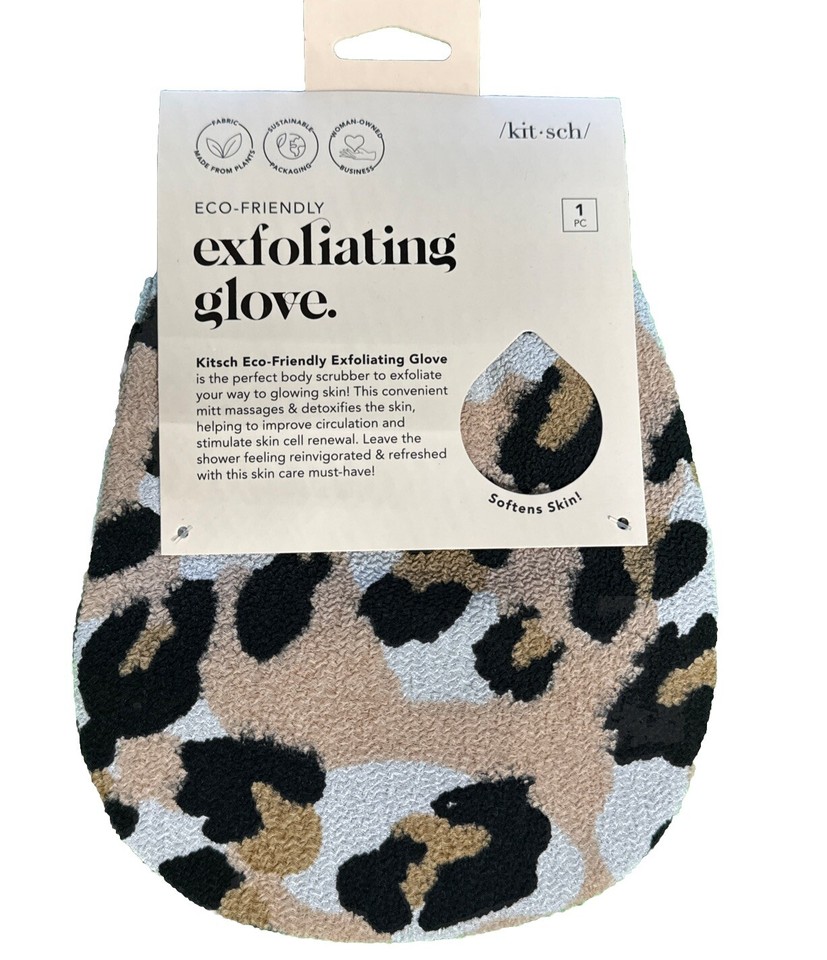 3PK Kitsch EcoFriendly Exfoliating Glove Leopard Print eBay