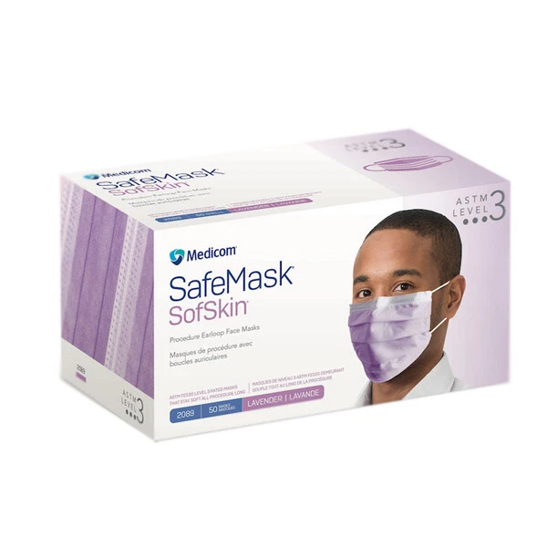 Medicom 2089 SafeMask SofSkin Earloop Face Masks ASTM Level 3 Lavender 50/Bx
Opens in a new window o