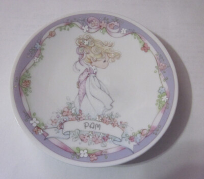 Precious Moments PAM Personalized Name 4'' Plate #238481 USED PERFECT