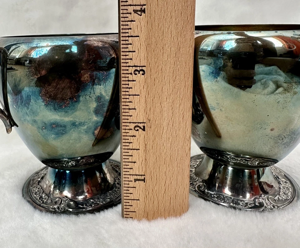 Roger's & Bro. de colección Azucarero plateado sin tapa, juego de servicio de cuenco crema Foto 3 de 4