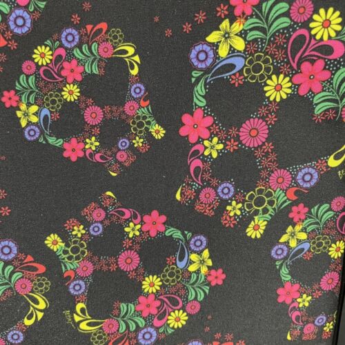 Betsy Johnson Skull Open Pouch Flowers Floral Black - Picture 2 of 5