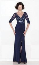 Authenic Cameron Blake by Mon Cheri 114663-Color:Navy-Size 18-Mother of Bride