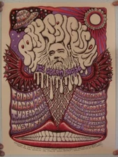 Roky Erickson Poster Silkscreen Ice Cream Social Threadgill's March 15 2013 Mint
