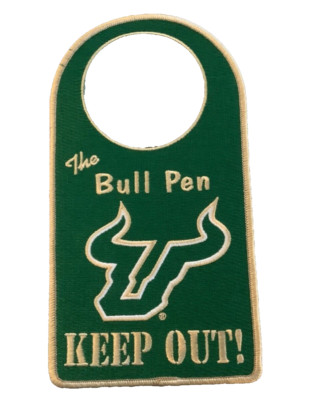 NCAA South Florida Bull Pen KEEP OUT Door Sign Hanger Dorm Hotel Bed ...