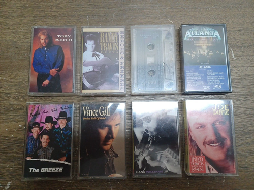 Lot Of 8 Country Cassetts Tapes - Hank Gill Keith Diffie Travis Breeze Atlanta