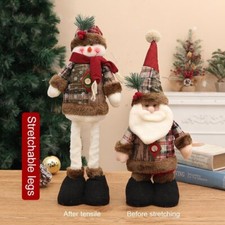 Christmas Snowman Elk Doll Decorative Supplies Retractable Legs Doll Ornament