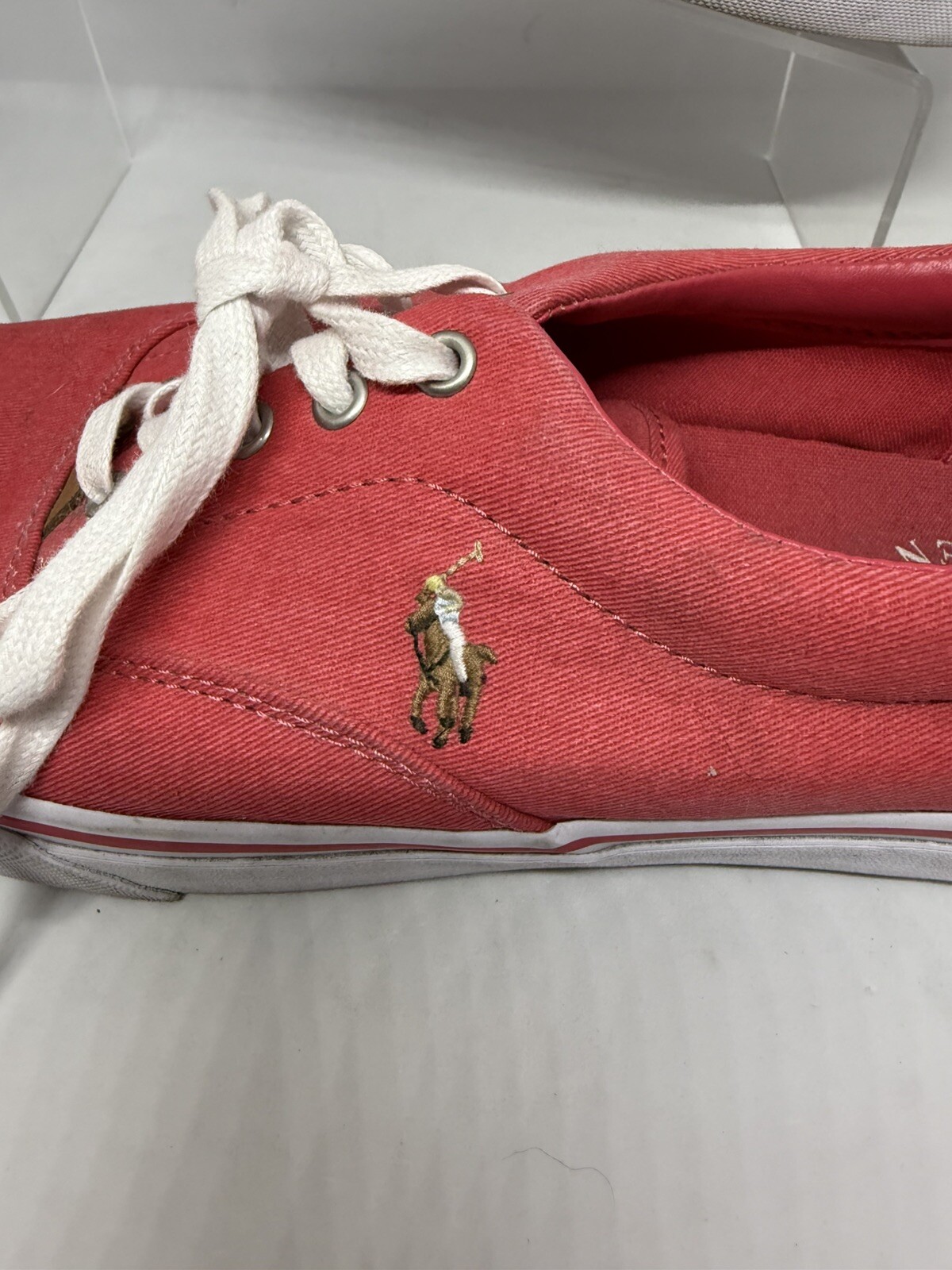 PONY Sneakers uomo Thorton tela twill Polo Ralph Lauren rosso taglia 10 5 D