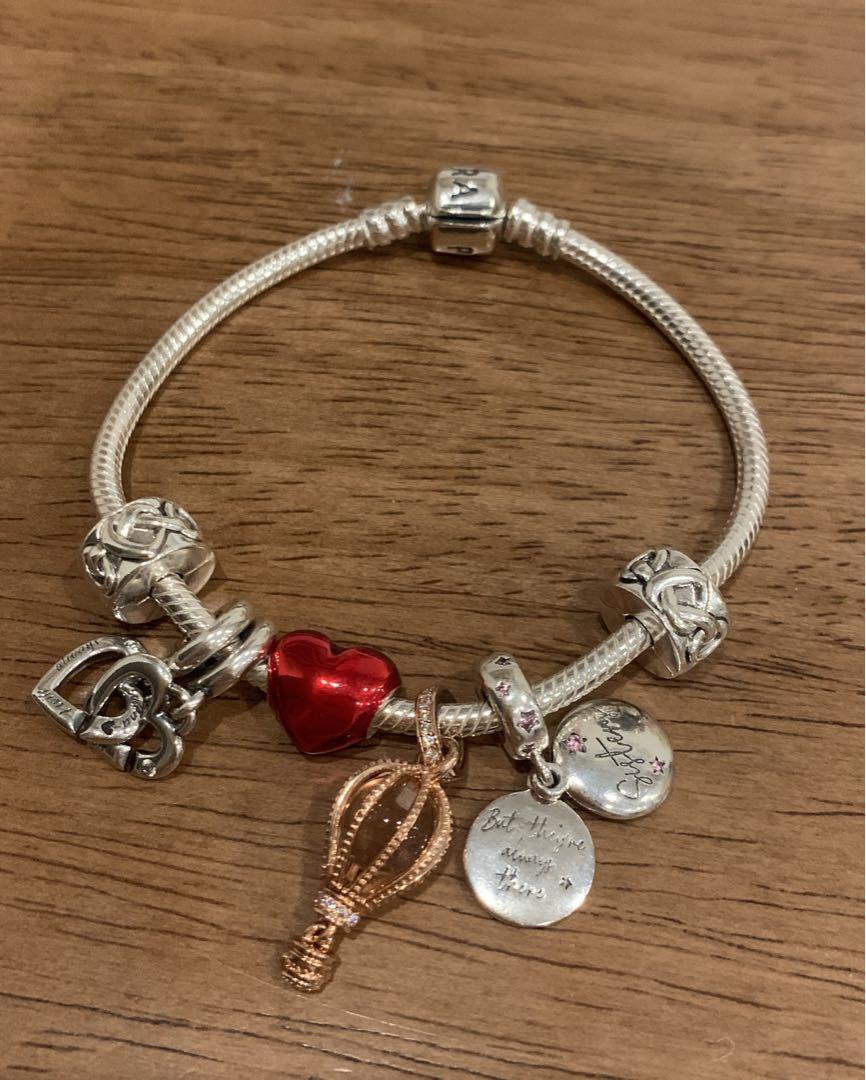 Pandora Red Heart Balloon Sister Charm Silver Unused No Box