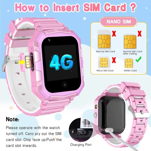 Kids 4G Smart Watchs Camera GSM Tracker SOS LBS Call Phone Game Watches Boy Girl - Bild 53 von 78