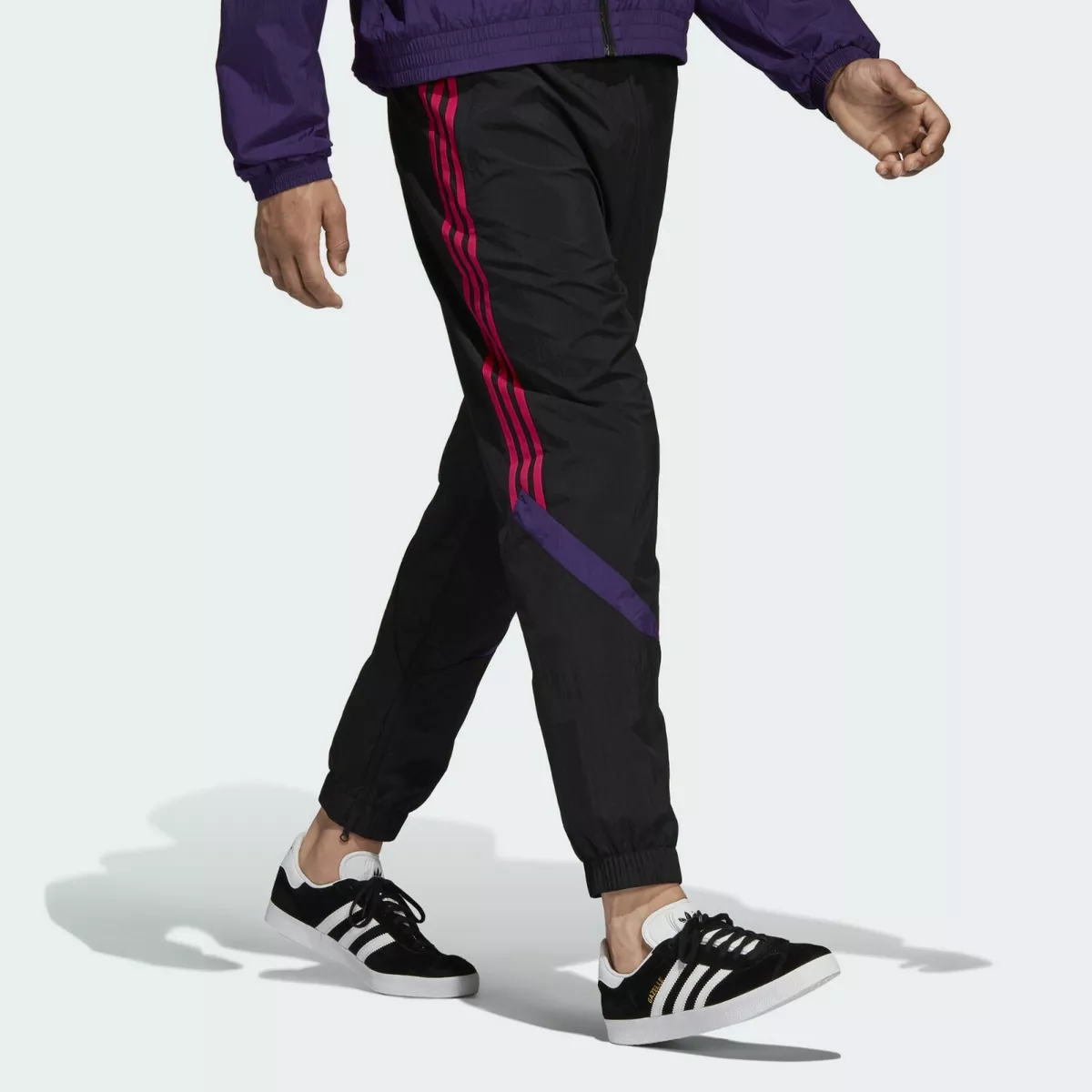 adidas Originals Mens Sportive Track Pants Size XL Black Purple