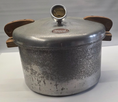 #ad Vintage National Pressure Co. Canner Pressure Cooker No.7 Wooden Handles $80.00