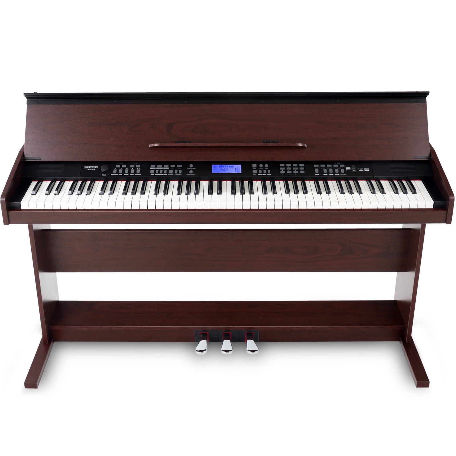 B-WARE 88 tasti pianoforte elettrico digitale principianti home tastiera pianoforte 3 pedali marrone foto 2