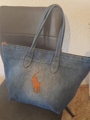 Polo Ralph Lauren Tasche Denim Jeans mit Pferd super Zustand - Bild 1 von 4