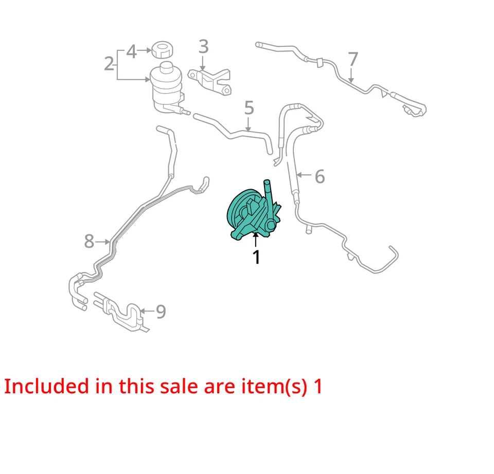 2008 KIA Sedona Power Steering Pump 3.8L OEM Used 163K Miles - Stock #090153 — 第 3/4 张图片