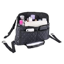 Car Pocket Handbag Holder - Leather Seat Back Organizer Barrier Upgraded Black
