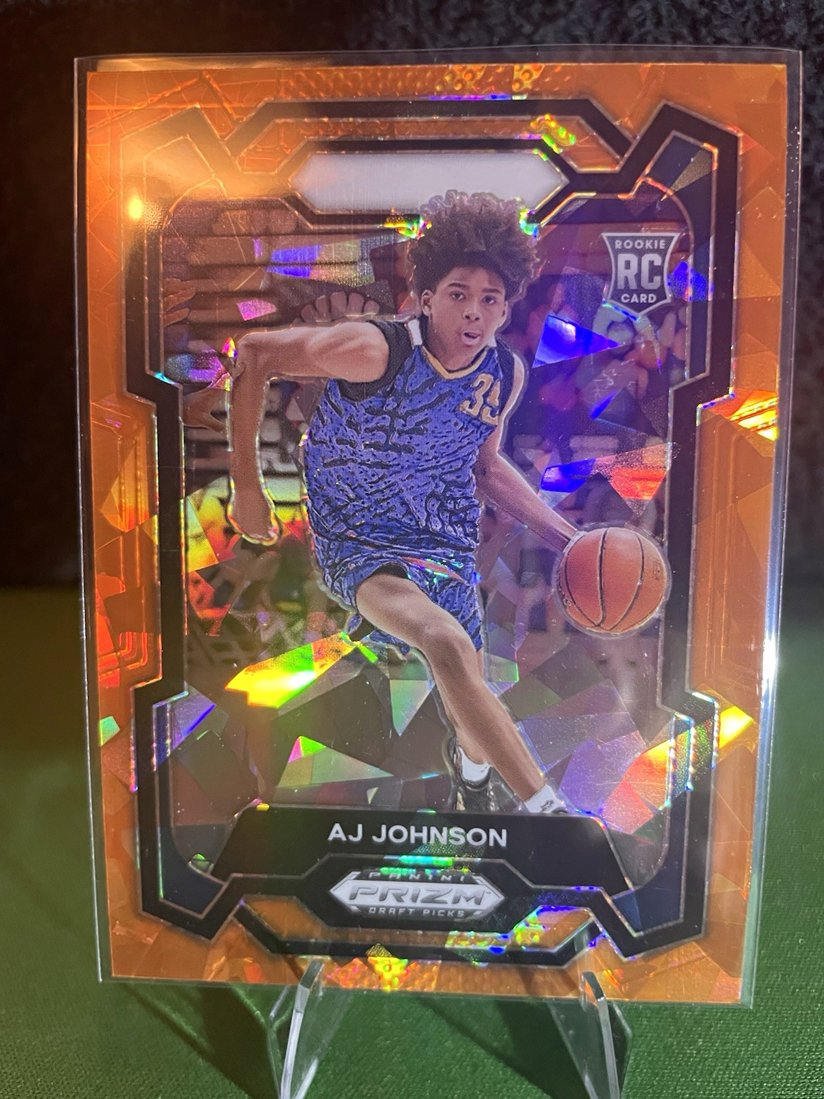 Panini 2024 AJ Johnson Rookie RC #90 Baylor Bears orange cracked ice