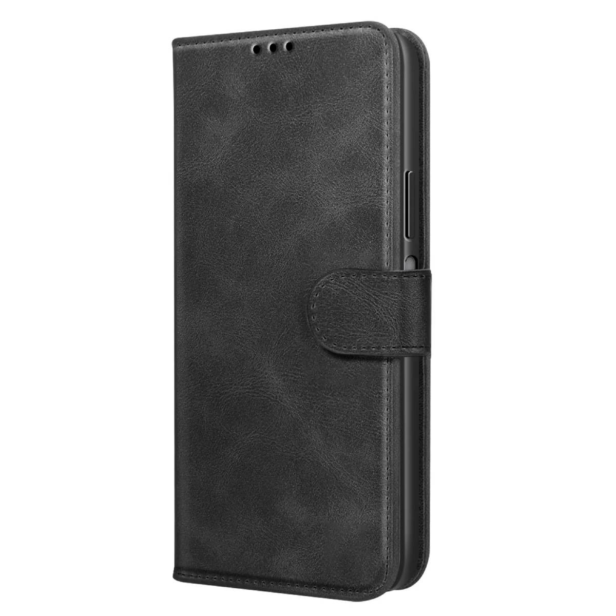 Etui portefeuille Honor X6b Avizar antichoc noir en cuir synthetique