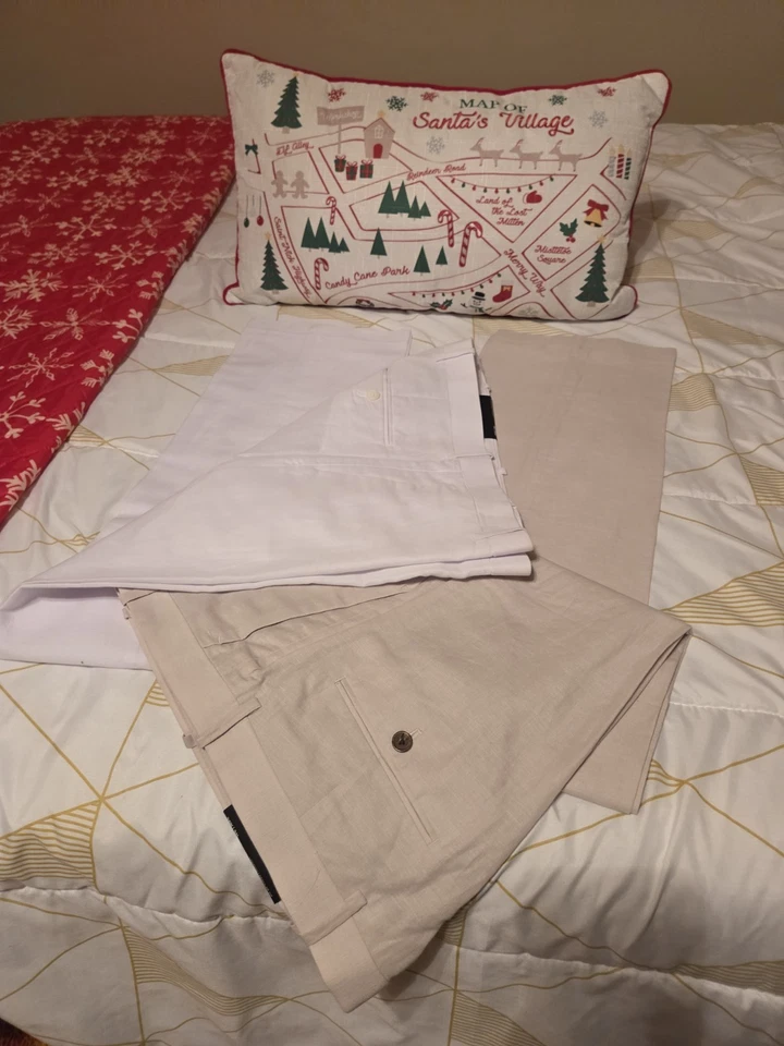 Nuevos pantalones de vestir INC International Concepts mezcla de lino para hombre 34W (2 pares) Foto 2 de 4