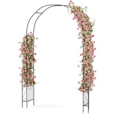 7.9  foot sturdy metal garden arch trellis for climbing vegetation