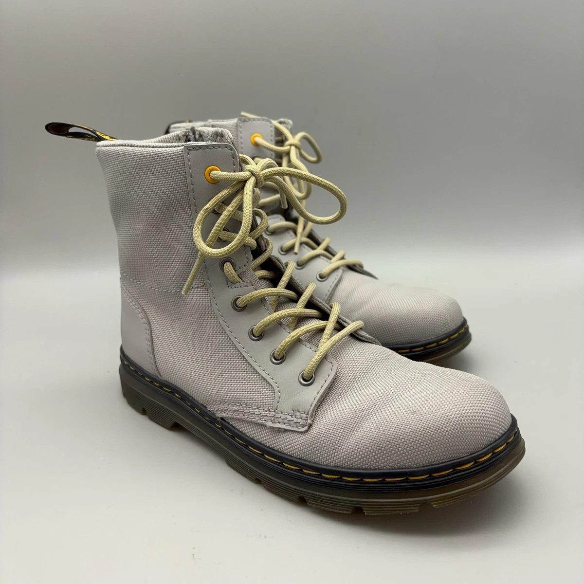 Dr. Martens Crewson Men\'s Taupe Gray Lace-Up Boot Black Suede Grey Suede Combat Boots Crewson Grey Boots Martens main image 3