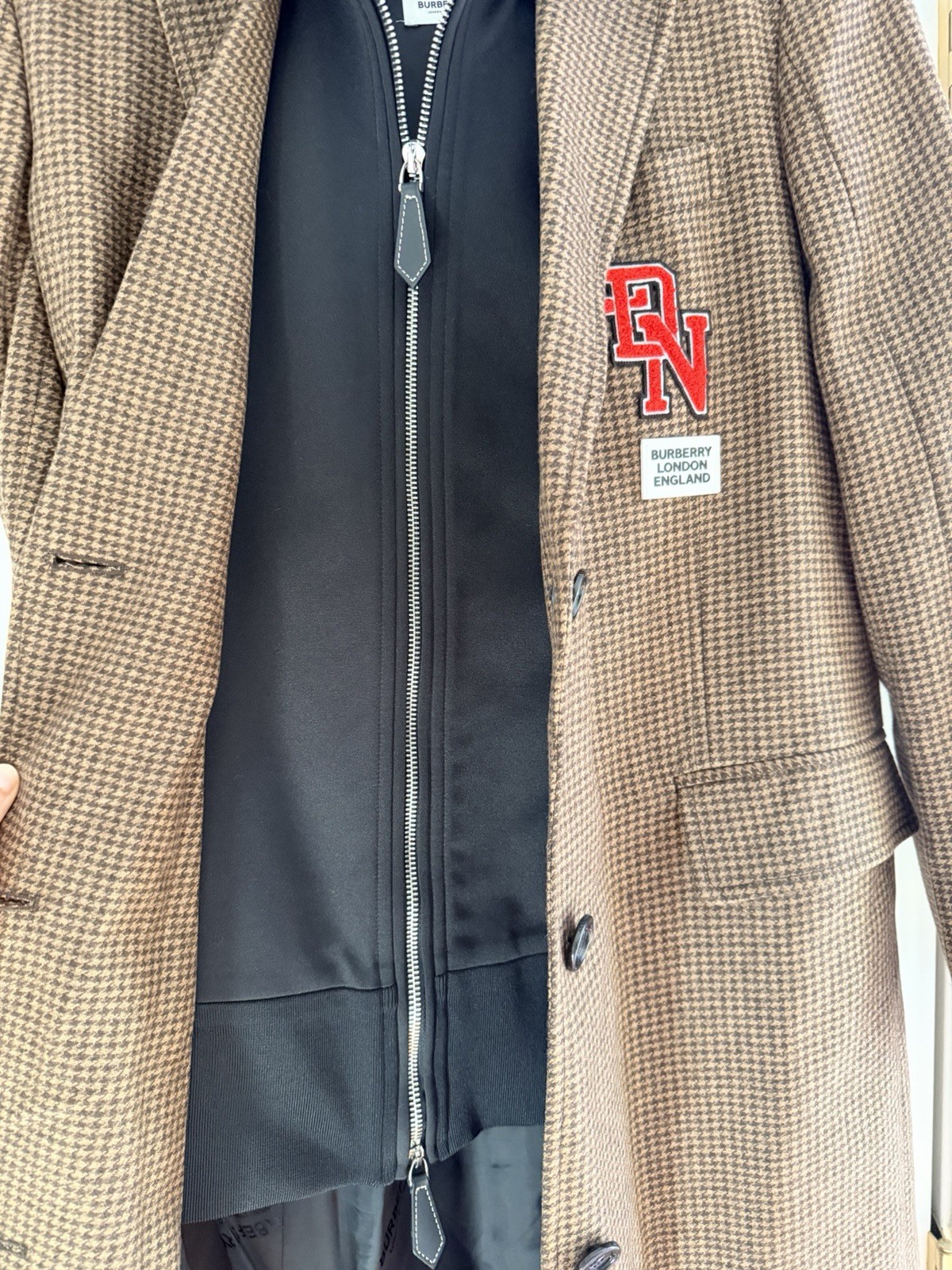 Burberry Ladies Tarrel Houndstooth Check Tailored Coat With Track Top... image 4