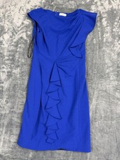 Calvin Klein Womens Blue Ruffle Sheath Dress Size 8