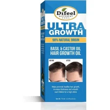 Difeel Ultra Growth Basil & Castor Hair Oil, 2.5 Fluid Ounce/45 mL For Men