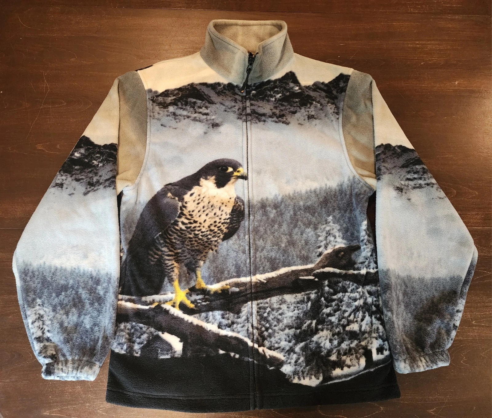 Wildkind Peregrine Falcon Fleece Full Zip Jacket Size M AOP All Over Print