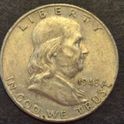 1948 Franklin silver half  dollar.Au