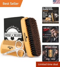 Stylish Beard Care Kit for Men: Brush, Comb,  Scissors Included - Gift-Ready
