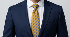 Kenneth Cole New York Silk Tie USA Made Blue Yellow Geometric Abstract Vintage