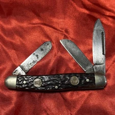 VINTAGE 1971  BOKER TREE BRAND CLASSIC RED BONE STOCKMAN POCKET KNIFE USER EDC