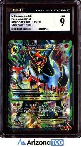 Pokemon 2015 M Houndoom EX 154/162 Holo Ultra Rare Breakthrough CGC 9