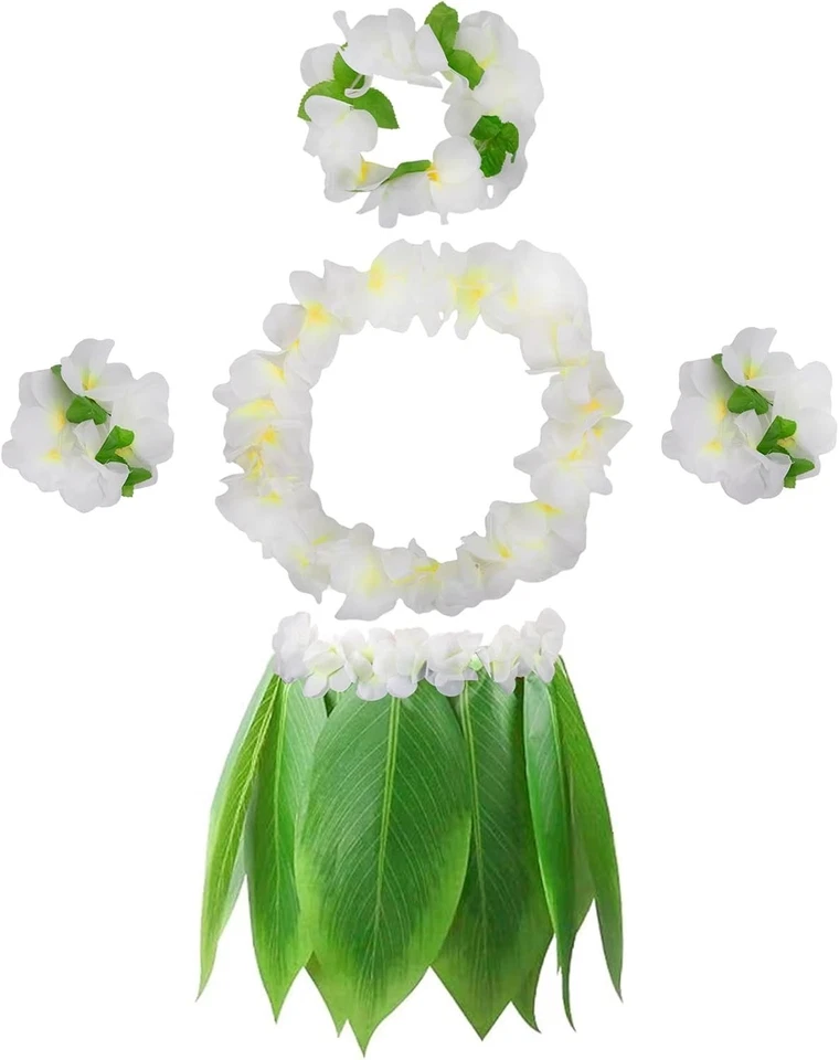 Conjunto de Falda y Guirnalda Hula Hoja DomeStar, Disfraz Vestido Halloween Estilo Hawaiano Foto 4 de 4
